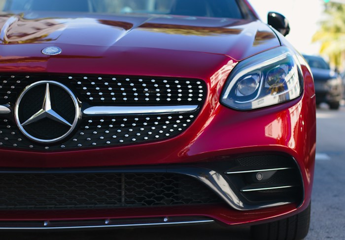 Red Mercedes-Benz after detailing